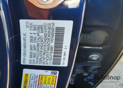 2019 Honda Accord Lx z USA, uszkodzony, nr VIN 1HGCV1F13KA069817